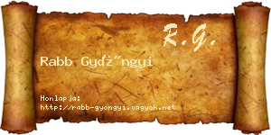 Rabb Gyöngyi névjegykártya