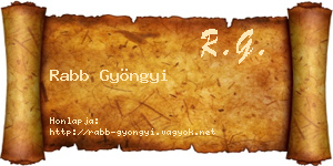 Rabb Gyöngyi névjegykártya